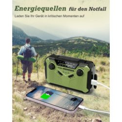 Prunus J-369 Emg Radio AM/FM Solcelle/Hndsving Grn