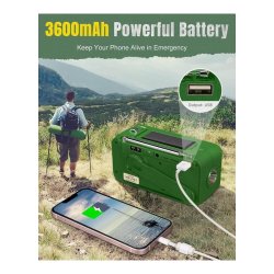 PRUNUS J-905 Gr�n solarradio m/Bluetooth/MP3/FM/AM/SW